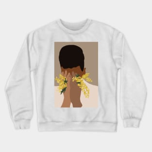 Black lives matter man with flowers Crewneck Sweatshirt